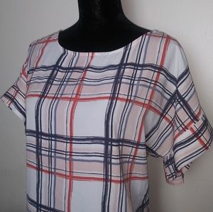 Amelia James XL Blue  Coral Blouse